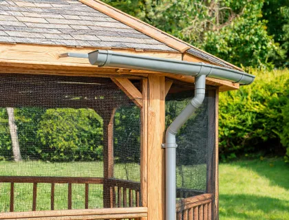 Gazebo gutter and mesh accessories