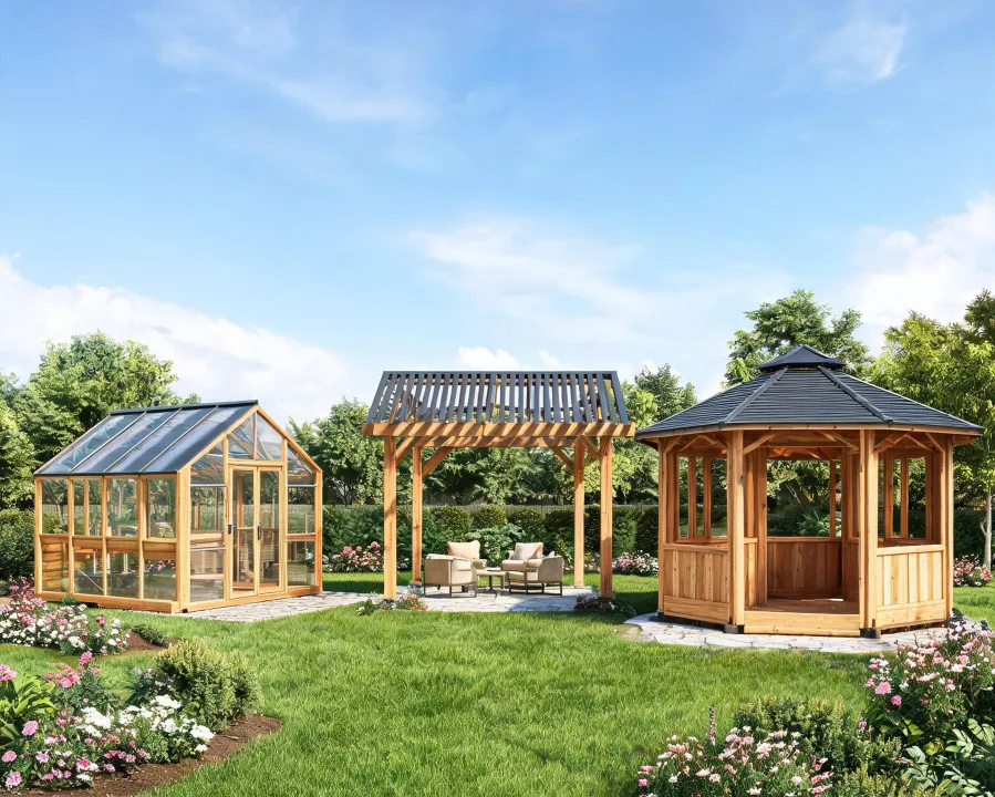 Yardistry gazebo, pergola and greenhouse kit lineup